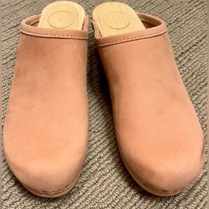 No. 6 Pink Suede Mules